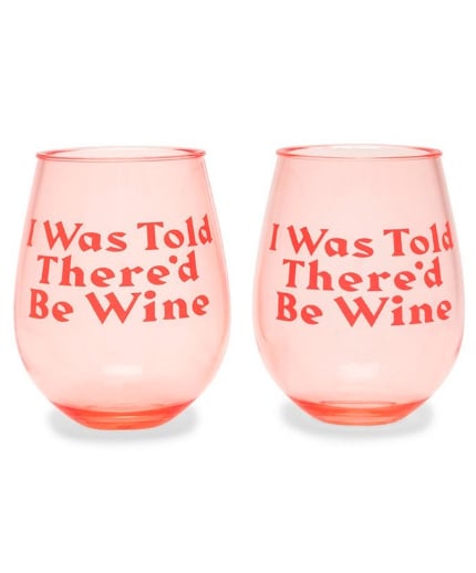 Ban.do Party On Wine Glass Set, $24