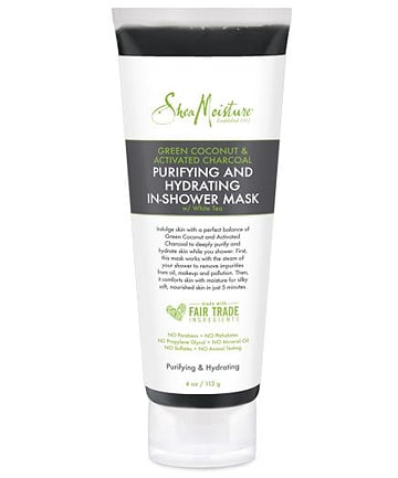 Shea Moisture Green Coconut & Activated Charcoal Purifying and Hydrating In-Shower Mask, $12.99