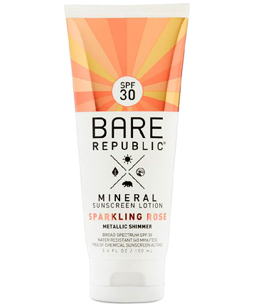 Bare Republic Mineral SPF 30 Rose Gold Shimmer Sunscreen Lotion - Sparkling Rose, $14.99