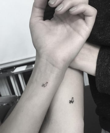 BFF Tattoos: Tiny Chickadees