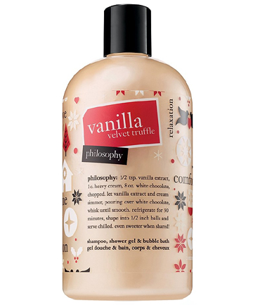 Philosophy Holiday Shower Gel in Vanilla Velvet Truffle, $18