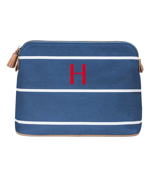 Cathy's Concepts Personalized Blue Striped Cosmetic Bag, $38