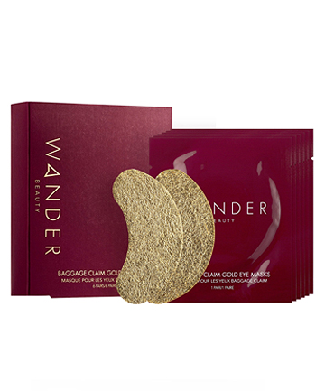 Wander Beauty Baggage Claim Gold Eye Masks, $25