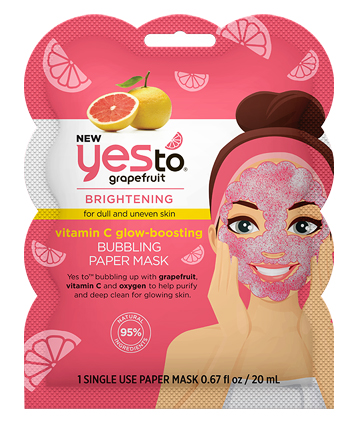 Yes to Grapefruit Vitamin C Glow-Boosting Bubbling Paper Mask, $3.99